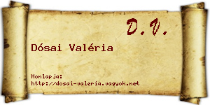 Dósai Valéria névjegykártya