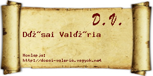 Dósai Valéria névjegykártya